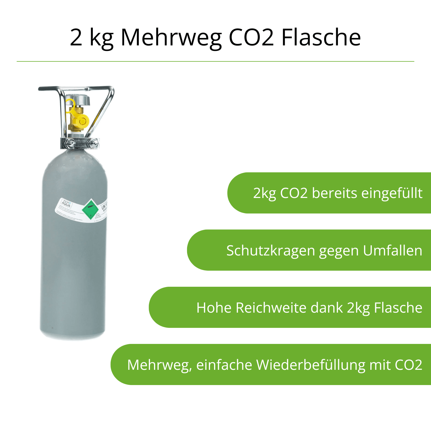 2kg mehrweg co2 flasche wiederbefüllbar