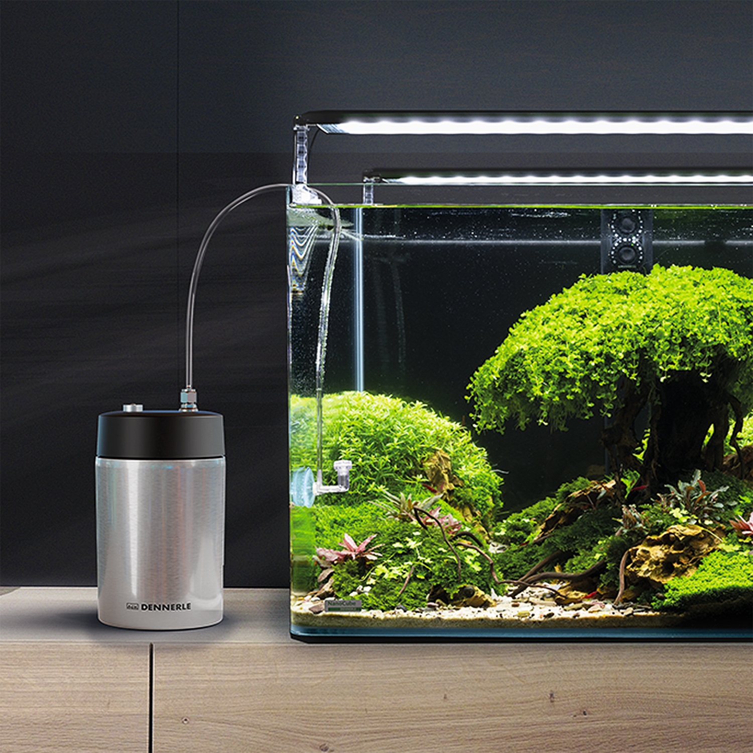 Dennerle Bio CO2 Anlage Aquarium aus Edelstahl